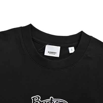 Burberry cursive letter embroidered short sleeves