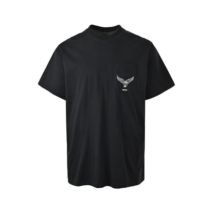 CHROME HEARTS/Chrome Heart Skull Visual Cross Print Short Sleeves