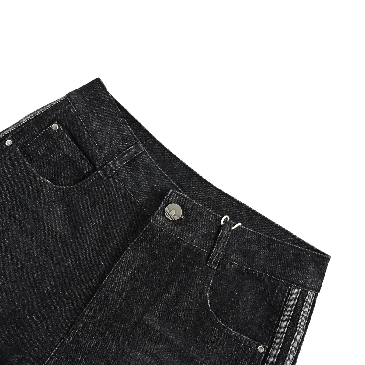 Adidas clover embroidered webbing jeans