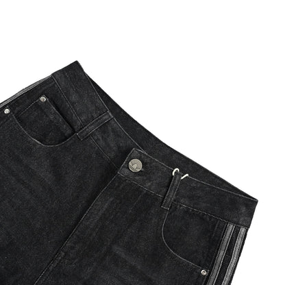 Adidas clover embroidered webbing jeans