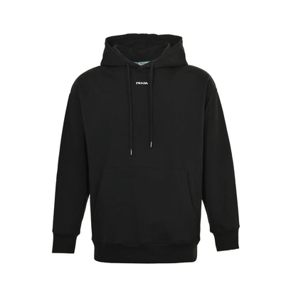 Prada 25Fw hooded sweatshirt with small letters embroidered on the chest
