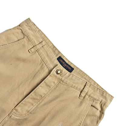 Louis Vuitton graffiti embroidered washed cargo denim shorts