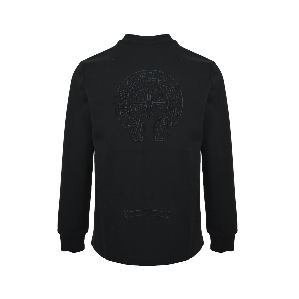Chrome Hearts/Chrome Heart 25Fw dark cross horseshoe embroidered long-sleeved T-shirt