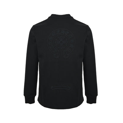 Chrome Hearts/Chrome Heart 25Fw dark cross horseshoe embroidered long-sleeved T-shirt