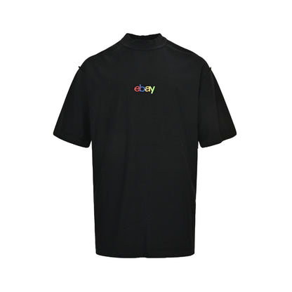 Balenciagag/Balanciaga 24ss eBay embroidered short sleeves on the chest