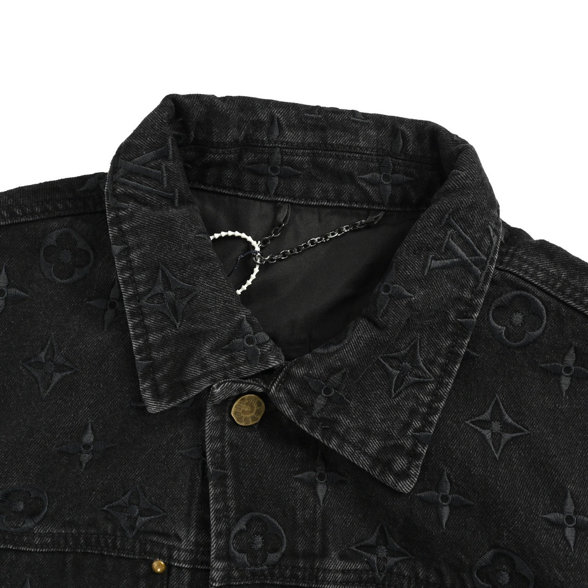 Louis Vuitton 24Fw all-over embroidered old flower gradient washed suit denim jacket