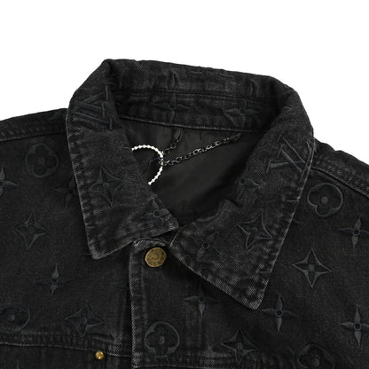 Louis Vuitton 24Fw all-over embroidered old flower gradient washed suit denim jacket