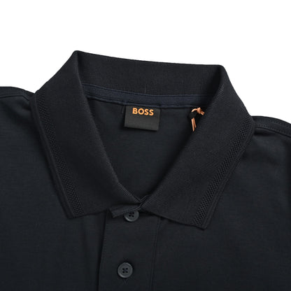 Boss solid color embroidered small label Polo short sleeves