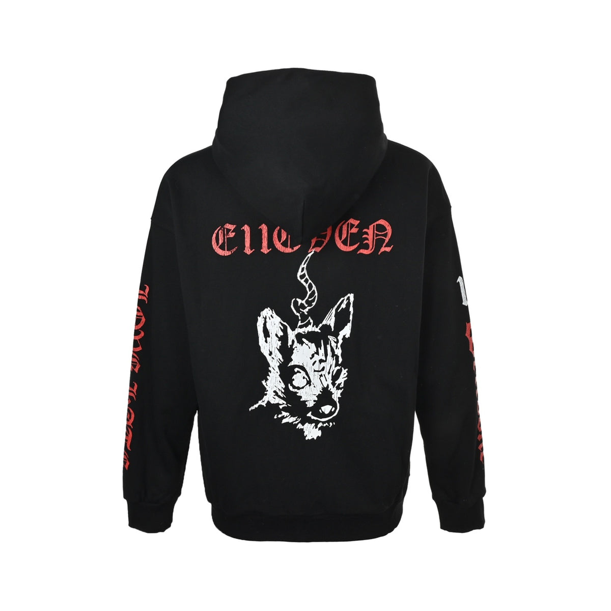 We11 Done 25Fw three-eyed deer print hooded zipper sweatshirt