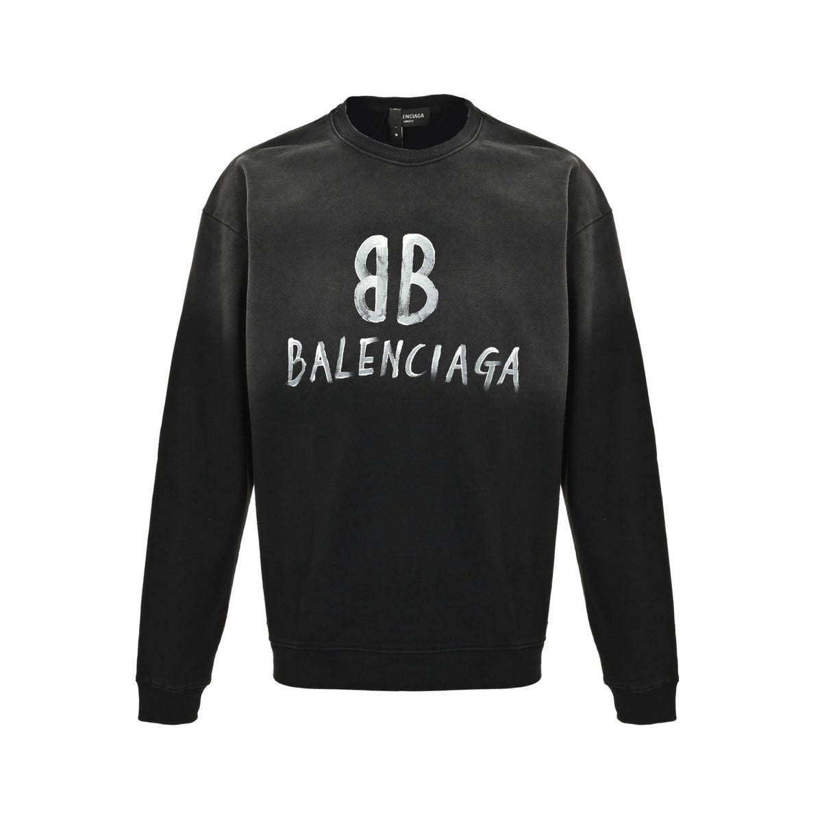 Balenciaga/Balanciaga Double B washed grass lettering printed round neck sweatshirt