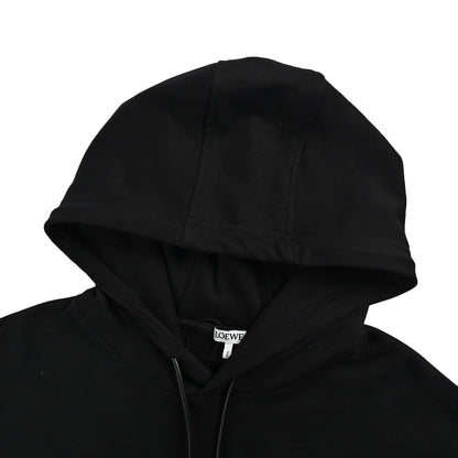 Loewe/Luo Yiwei 24Fw leather drawstring embroidered logo hooded sweatshirt