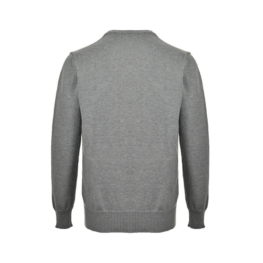 Gucci 24Fw jacquard crew neck sweater with cursive signature letters
