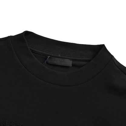 Prada 25ss dark pattern terry embroidered logo short sleeves