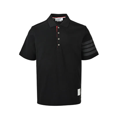 Thom Browne/Thom Brown classic yarn-dyed four-bar Polo short sleeves