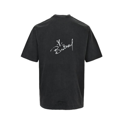 Balenciaga Britney joint printed washed short-sleeves