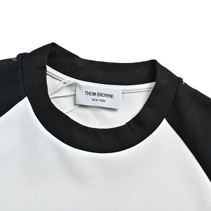 Thom Browne/Thom Brown four-bar webbing short sleeves