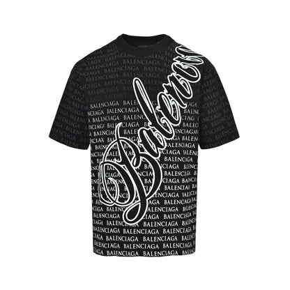Balenciaga letter embroidered gradient printed short sleeves