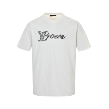 Louis Vuitton 24ss sketch letter printed short sleeves