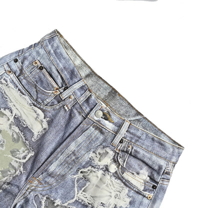 Acne Studios 1981M ripped rose print jeans