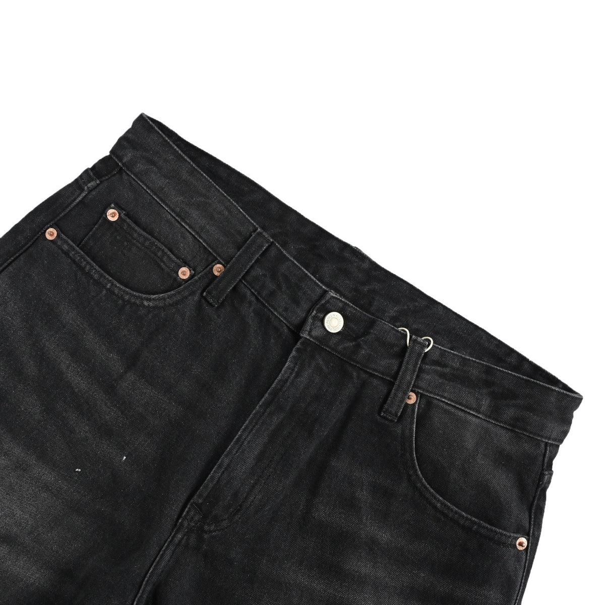RALPH LAUREN black suede leather brand jeans​​