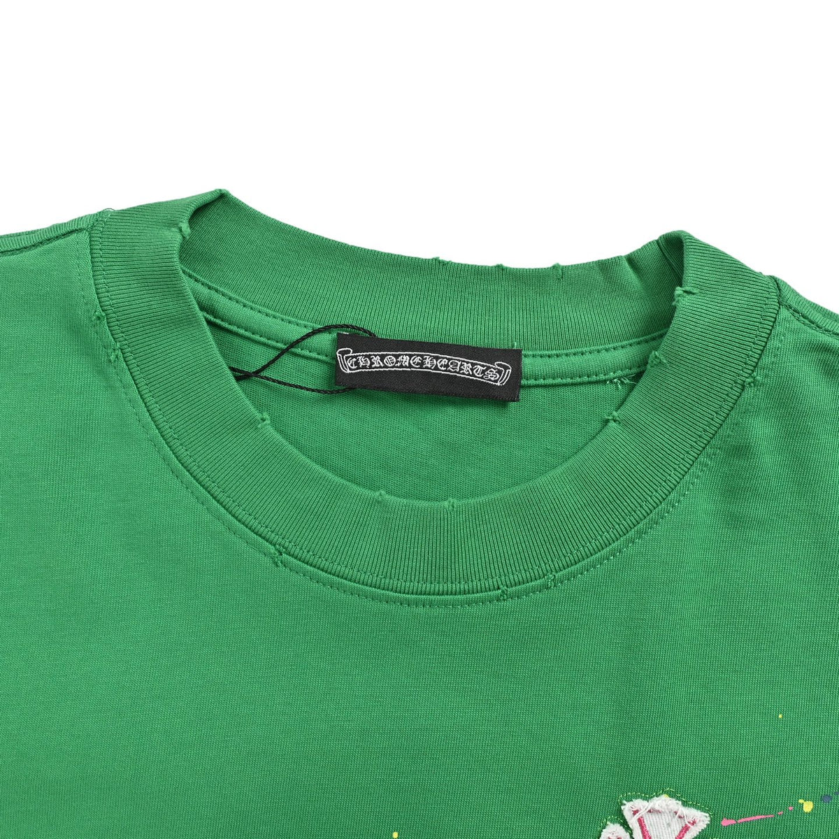 ChromeHearts/Chrome Heart Heavy Industry Graffiti Cross Patch Embroidery Washed Short Sleeves
