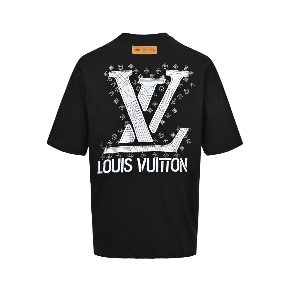 Louis Vuitton 26ss letter patch old flower embroidered short sleeves