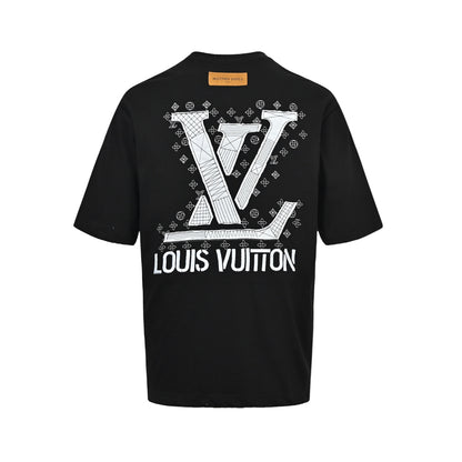 Louis Vuitton 26ss letter patch old flower embroidered short sleeves