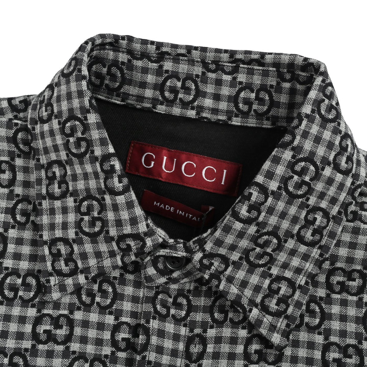 Gucci all-over jacquard plaid long-sleeved shirt