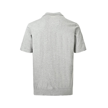 BRUNELLO CUCINELLI/BC fake two-piece ribbed knitted lapel Polo short sleeves