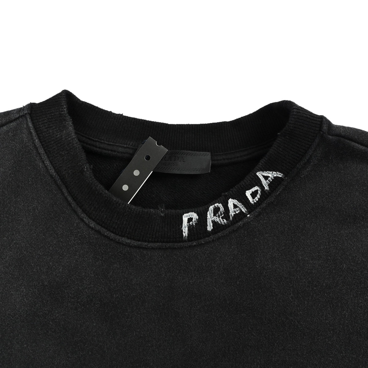 Prada hand-painted lettering round neck sweatshirt