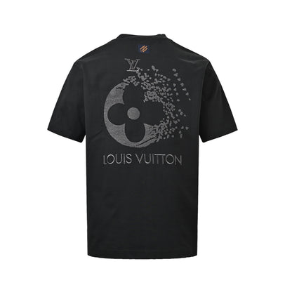 Louis Vuitton afterimage four-leaf clover embroidered round neck short sleeves