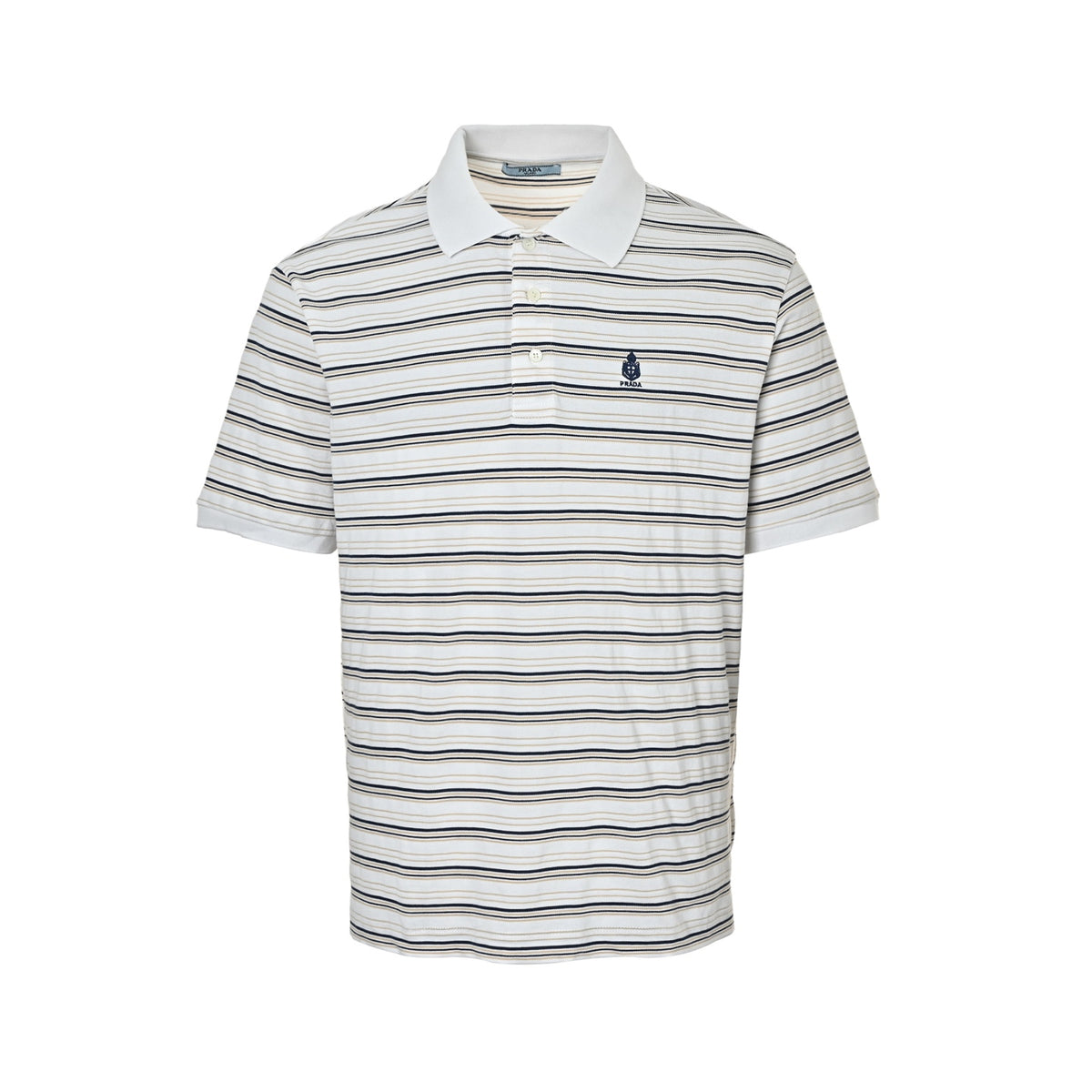 Prada black and white striped Polo short sleeves