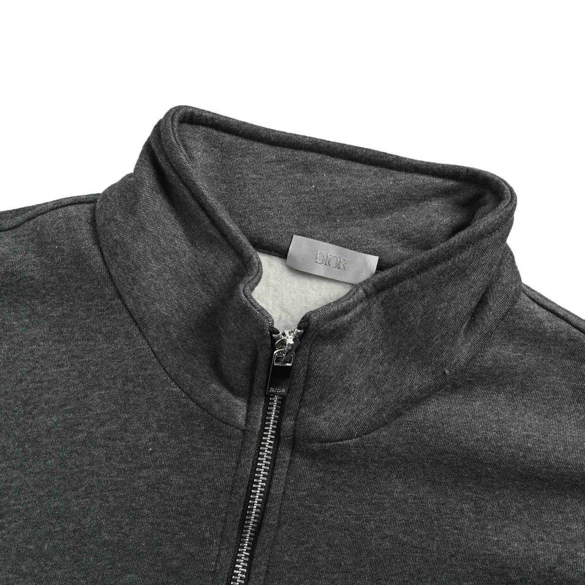 Dior ICON round embroidery half zip suit stand collar sweatshirt