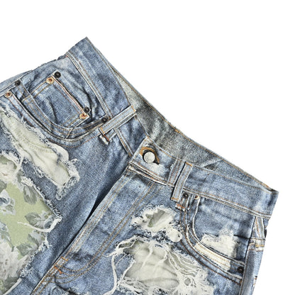 Acne Studios 3D printed floral denim shorts