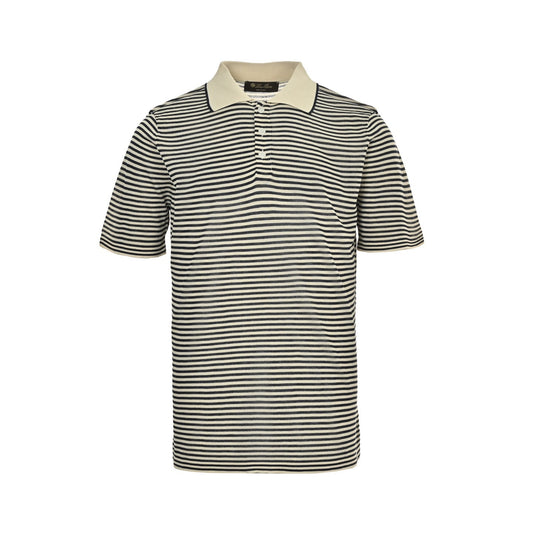 Loro Piana LP 25ss Striped Knit Polo Short Sleeve
