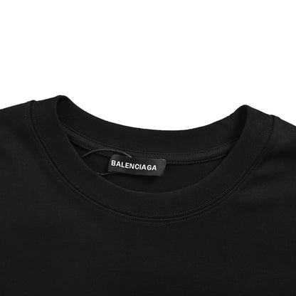 Balenciaga double-ring patch embroidered short sleeves