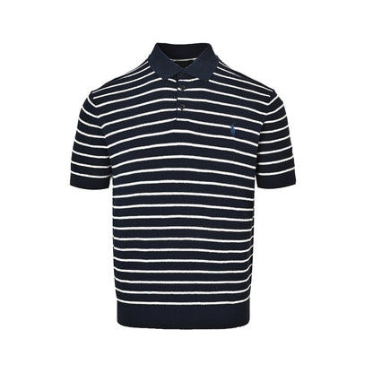 Ralph Lauren pony logo striped knitted Polo short sleeves