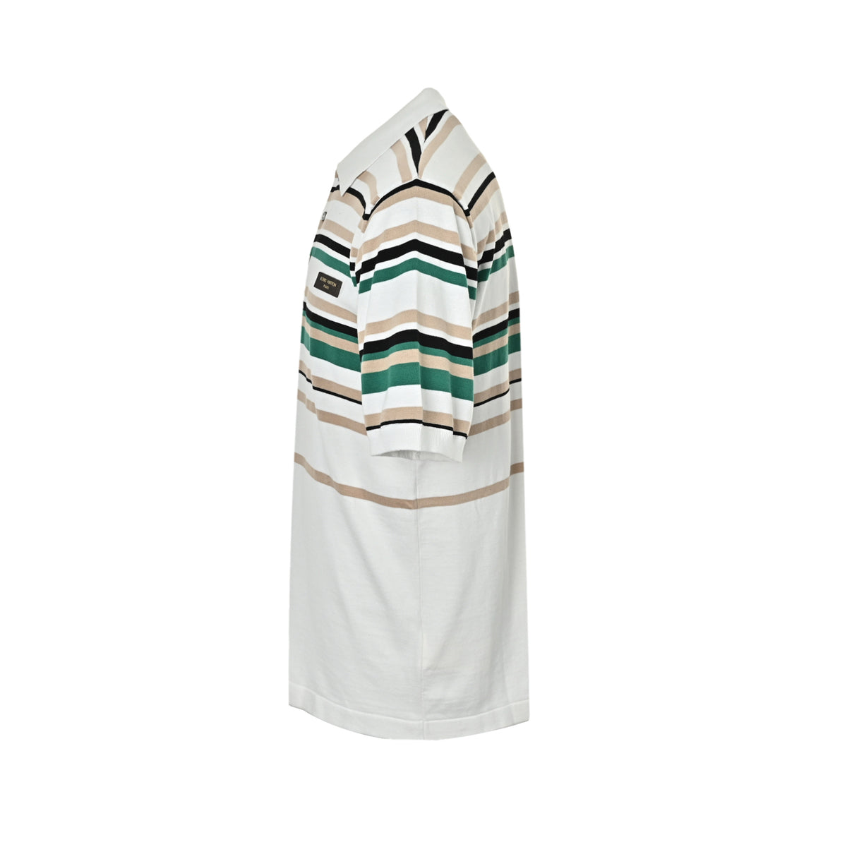 Louis Vuitton leather label striped Polo short sleeves