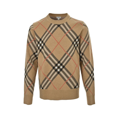 Burberry 24Fw diagonal plaid round neck knitted sweater