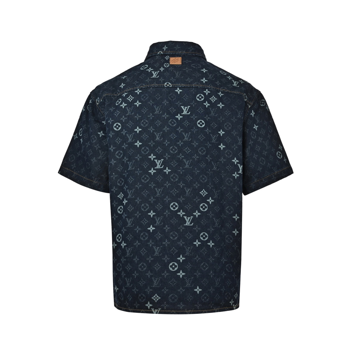 Louis Vuitton 26ss all-over printed presbyopic suit denim short-sleeved shirt