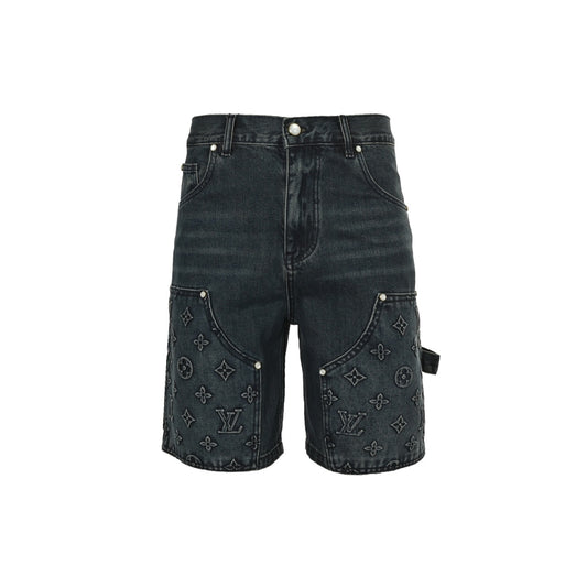Louis Vuitton 25ss presbyopic embossed denim shorts
