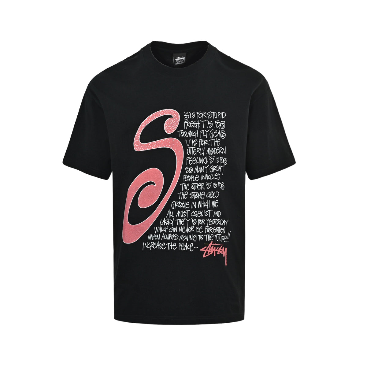 Stussy Mosquito Repellent Swirl Logo Print Short Sleeves