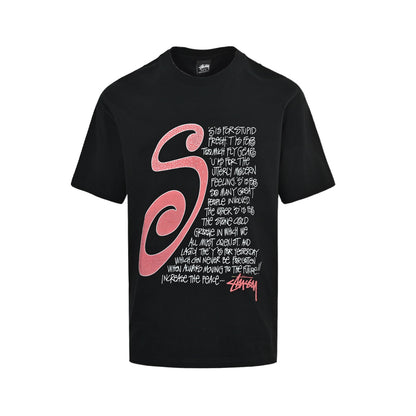 Stussy Mosquito Repellent Swirl Logo Print Short Sleeves