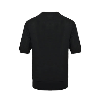 Prada knitted short sleeves with logo embroidered on the chest