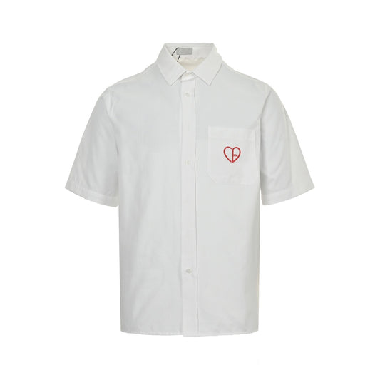 Dior 24ss Valentine's Day limited love embroidered short-sleeved shirt