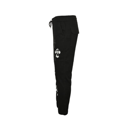Chrome Hearts pressed leather cross patch embroidered trousers