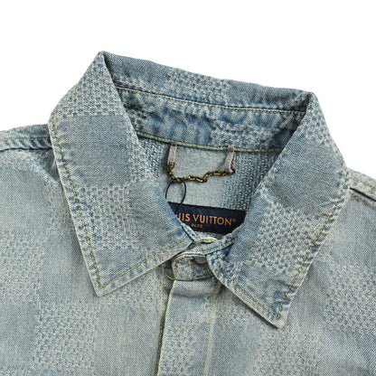 Louis Vuitton 25ss checkerboard denim short-sleeved shirt
