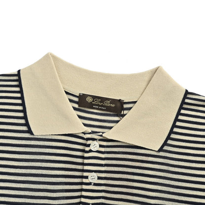 Loro Piana LP 25ss Striped Knit Polo Short Sleeve