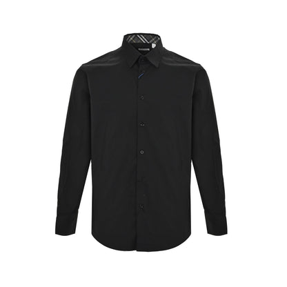 Burberry war horse logo embroidered cuff collar plaid shirt