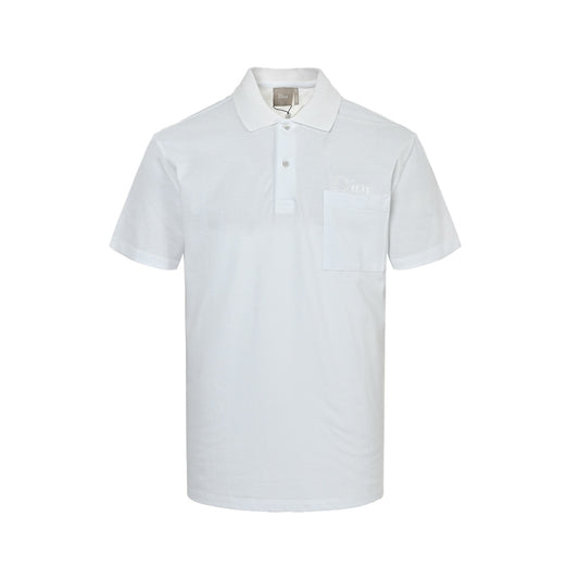 Dior 26ss pocket letter embroidered Polo short sleeves